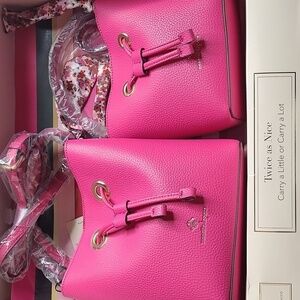 NWT Nanette Leopore Pink bucket bag Set
